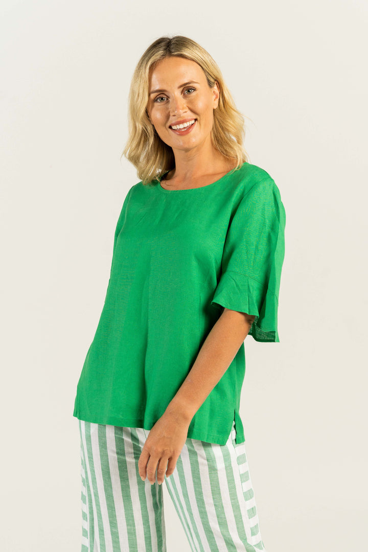Flutter Sleeve Top Emerald