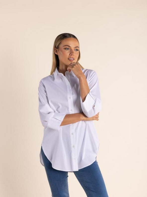 White Shirt W/Cuff Detail