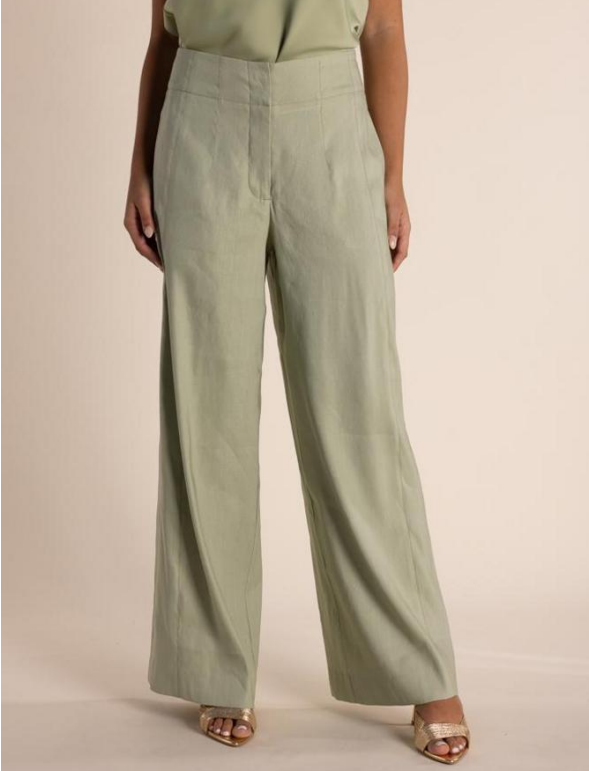 Linen Mix Wide Leg Pant