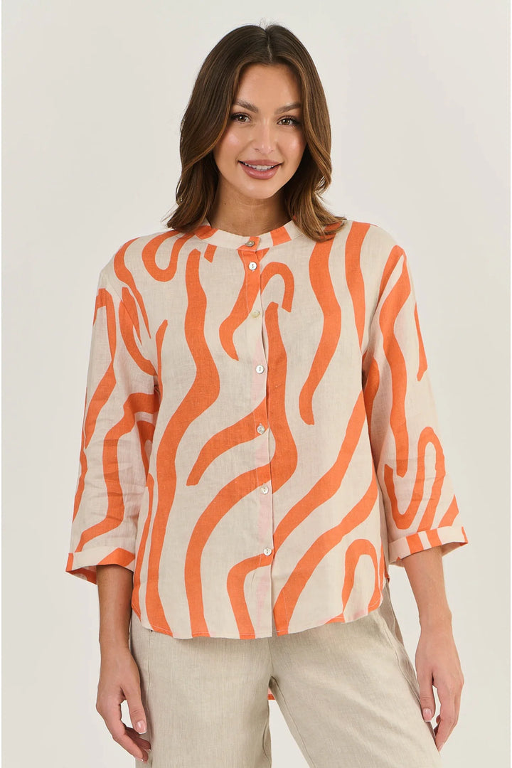 Tamarind Ribbon Linen Shirt