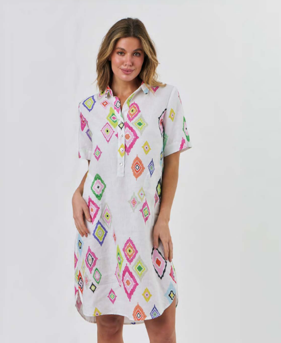 Diamont Linen Shirtdress