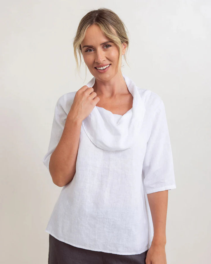 SS Cowl Neck Top Linen