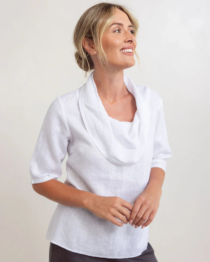 SS Cowl Neck Top Linen