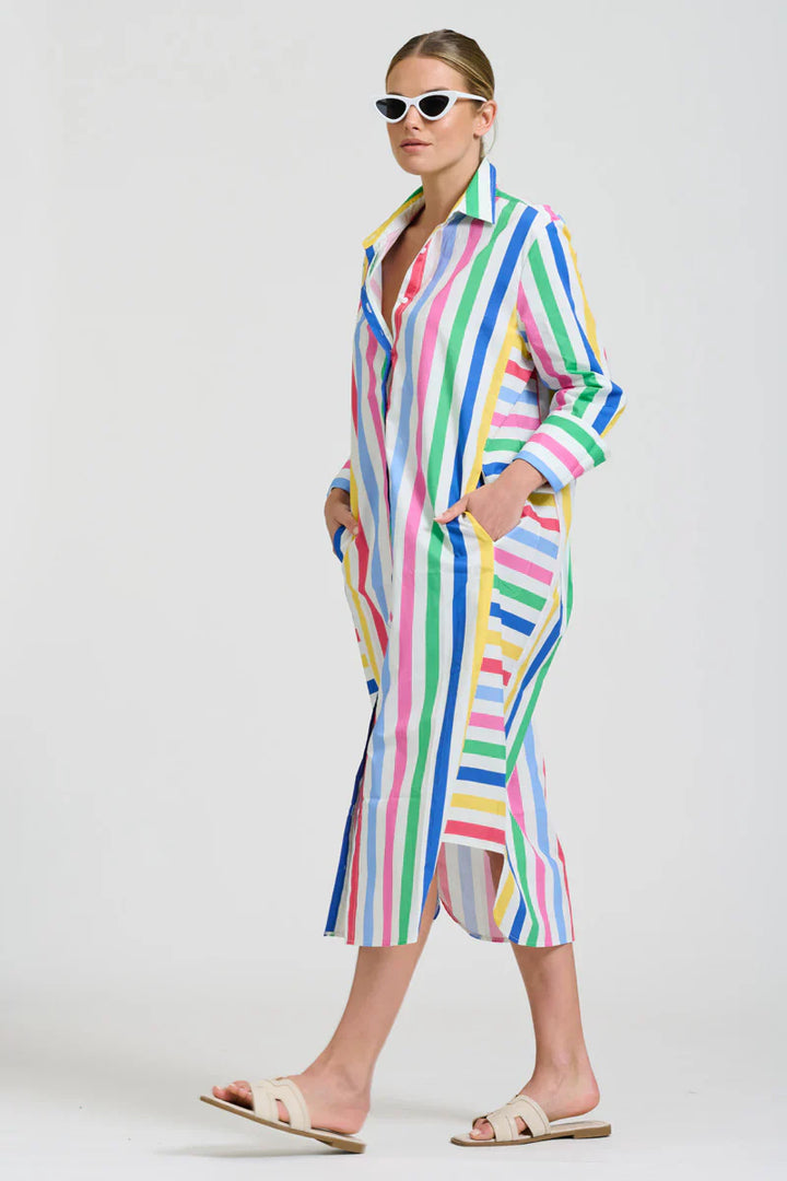 The Andrea Shirtdress - Fiesta Stripe