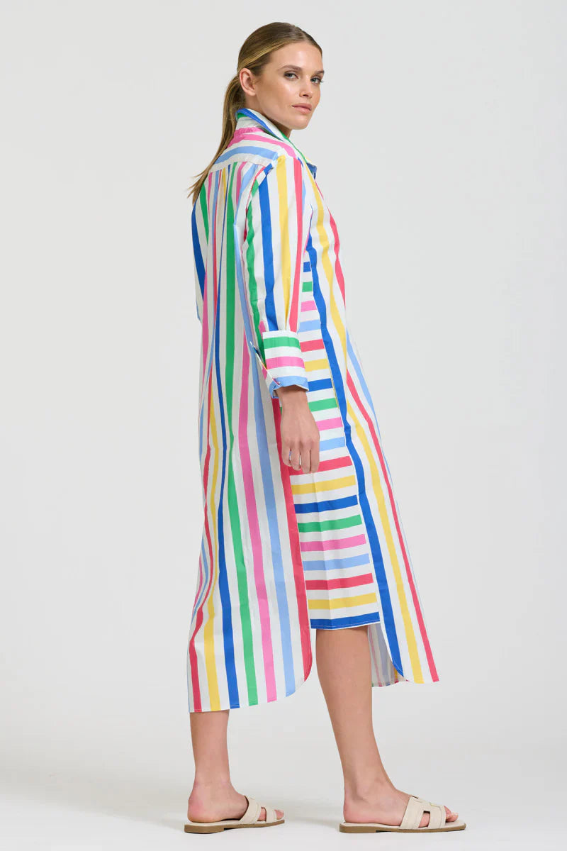 The Andrea Shirtdress - Fiesta Stripe