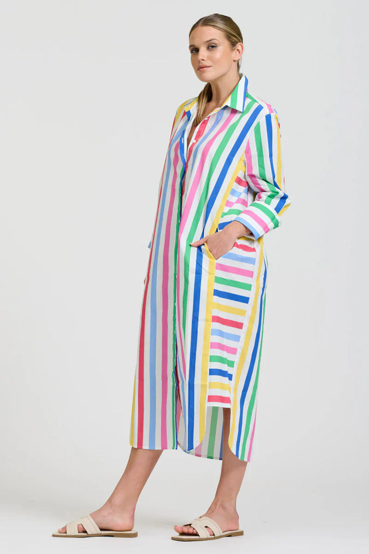 The Andrea Shirtdress - Fiesta Stripe