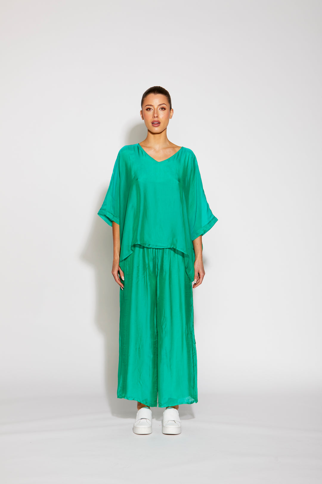 V Neck Silk Top