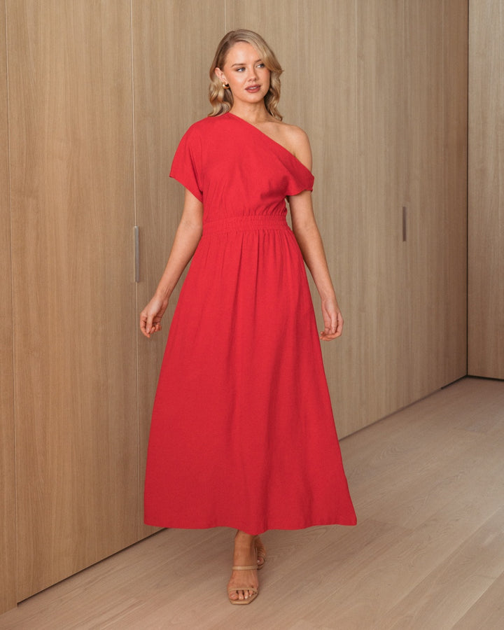 MANLY ASYM MIDI DRESS