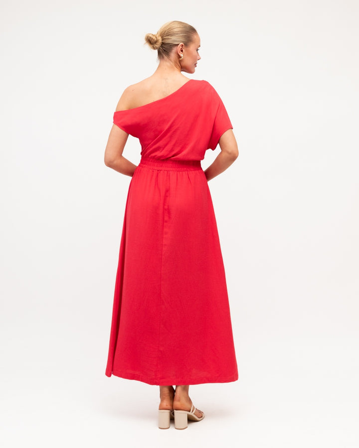 MANLY ASYM MIDI DRESS