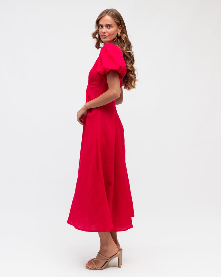 Knot Front Dress - Red