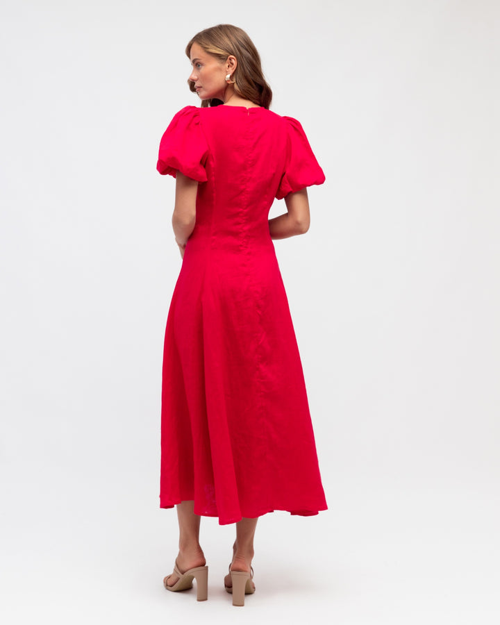 Knot Front Dress - Red
