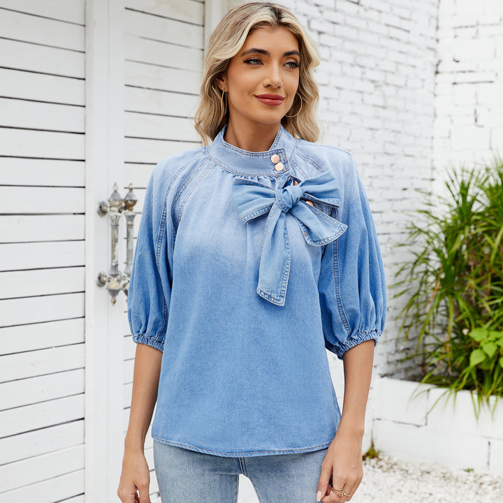 Denim Bow Shirt