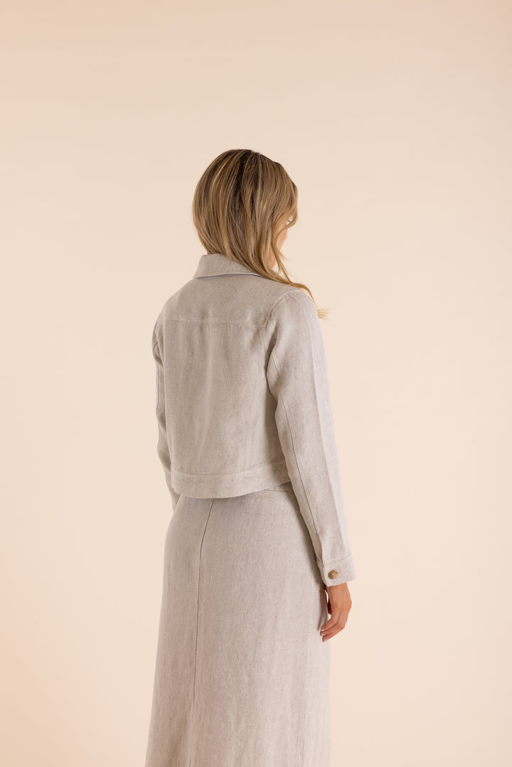 Linen Cropped Jacket