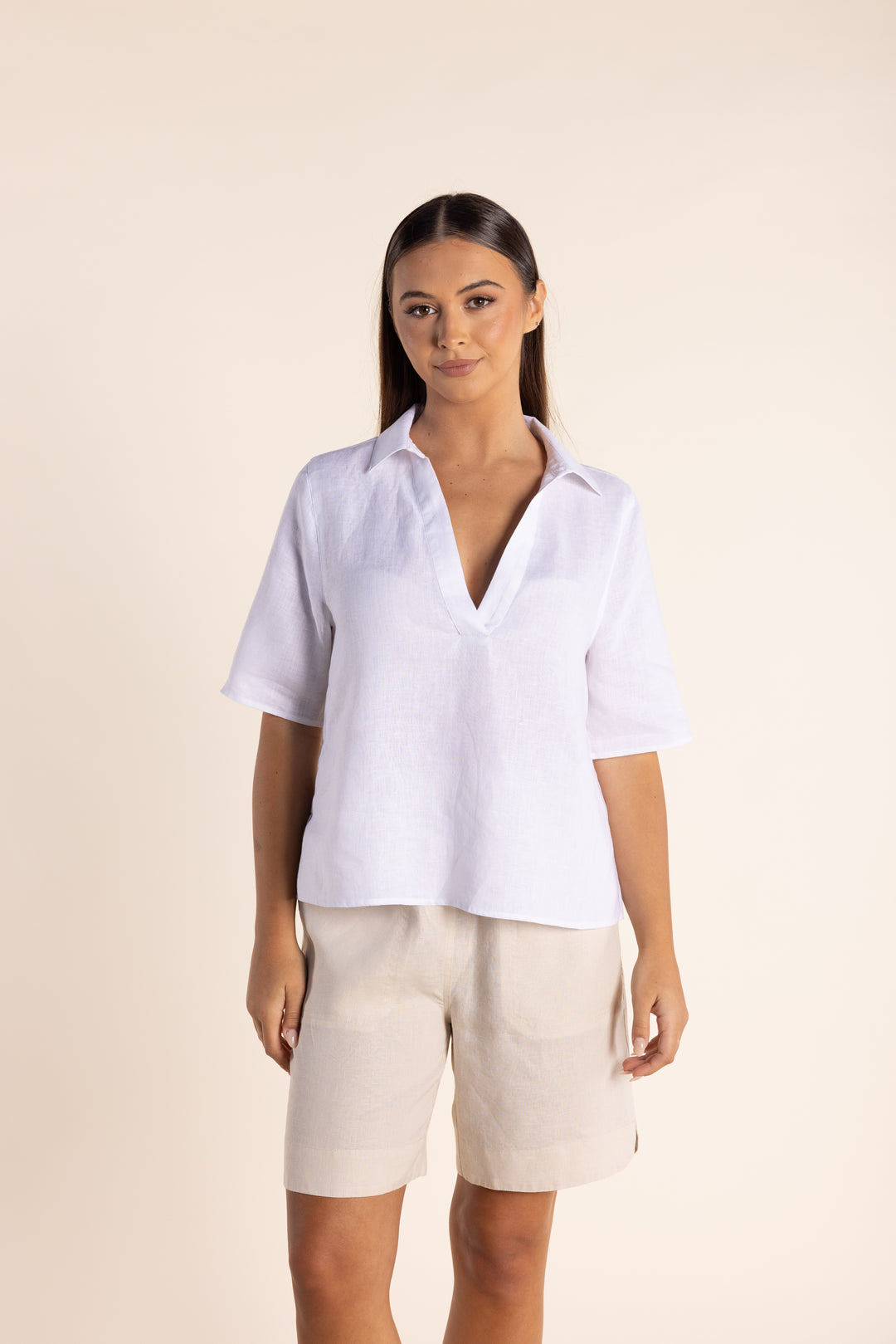 Linen Top w Collar