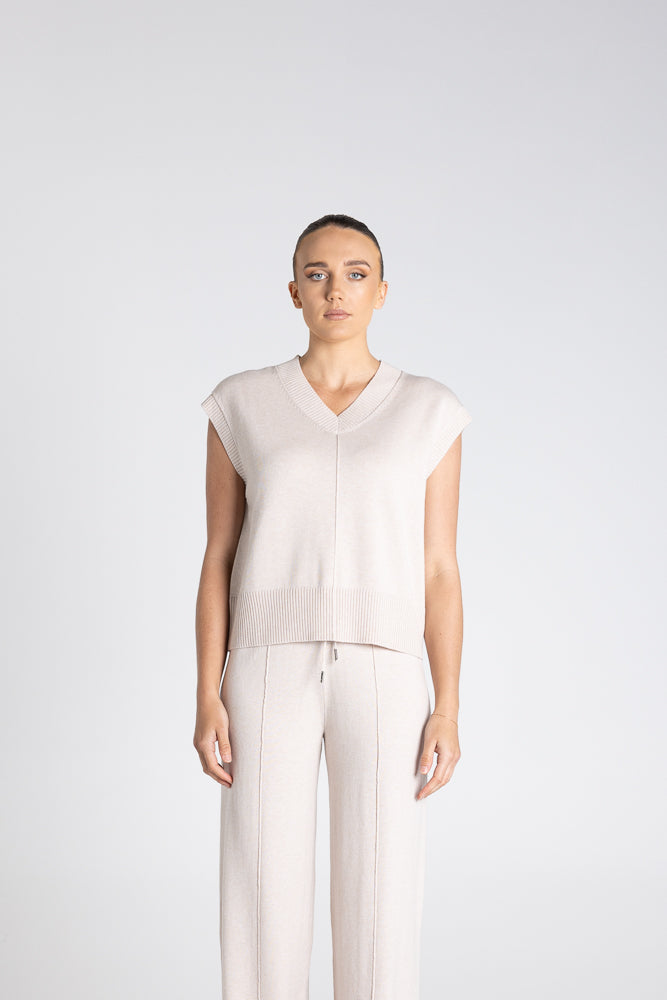 V Neck Cotton Merino Vest
