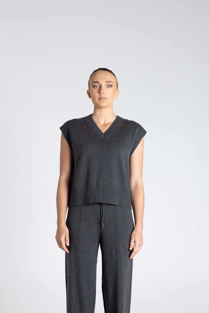 V Neck Cotton Merino Vest