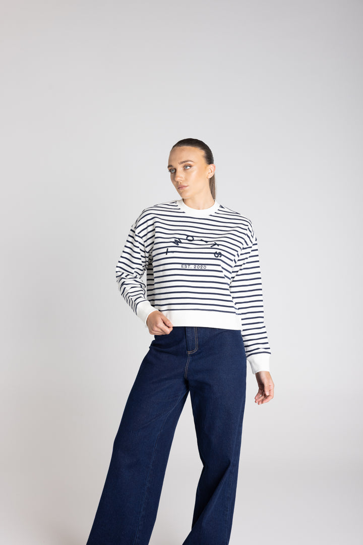 Stripe Sweat w Logo