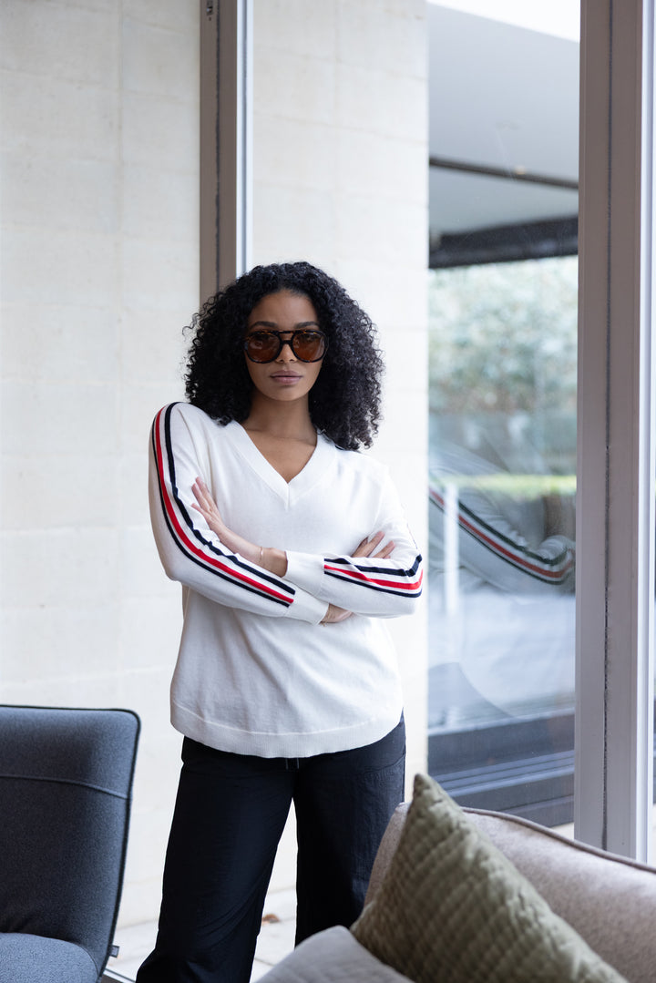 Stripe Sleeve Knit