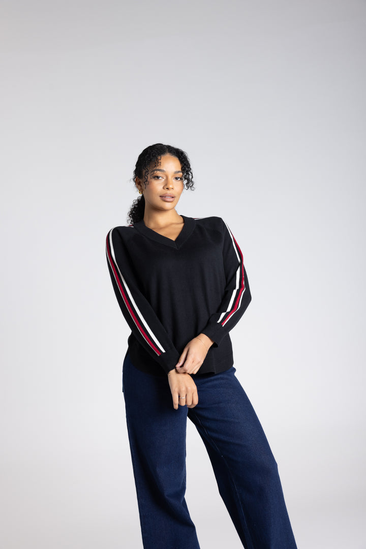 Stripe Sleeve Knit