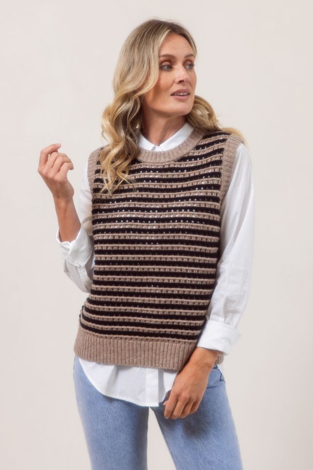Wool/combo Pointelle Vest