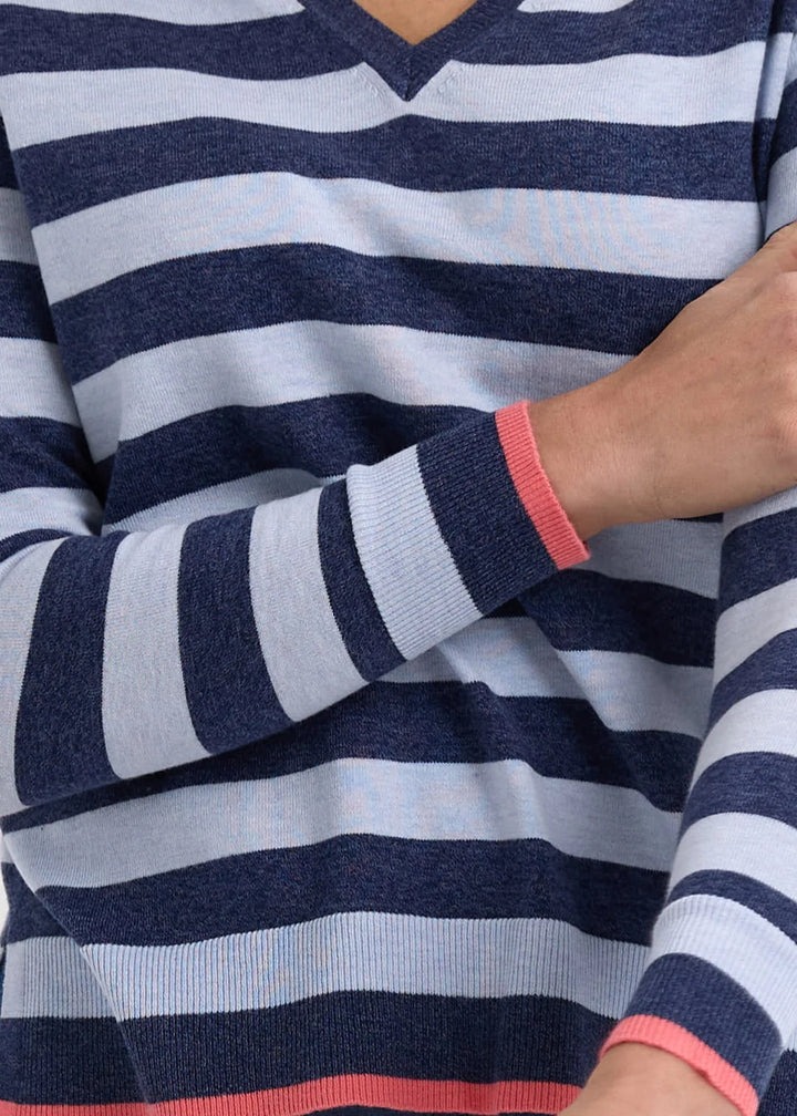 Essential Stripe V Jumper