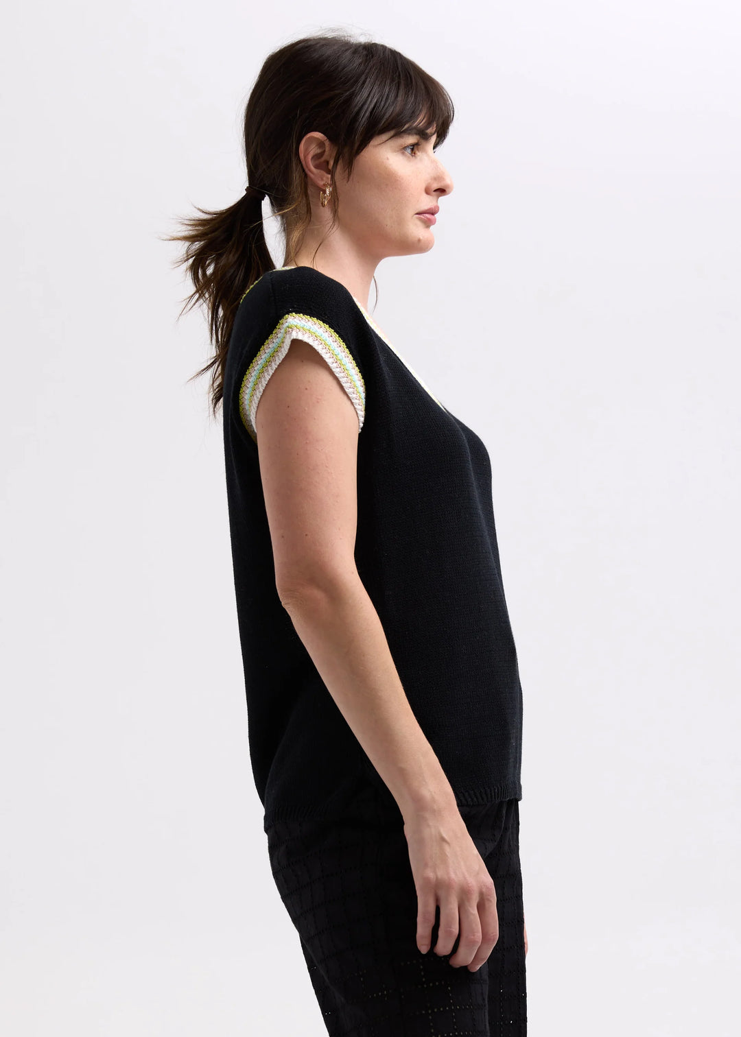 Stripe Trim Top