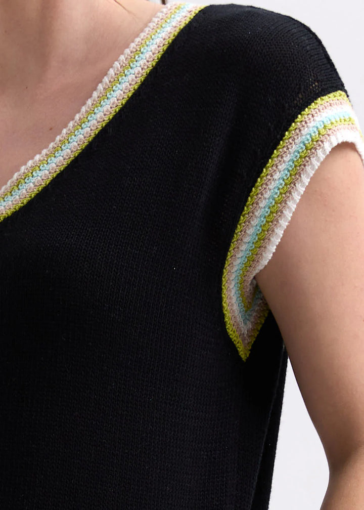 Stripe Trim Top