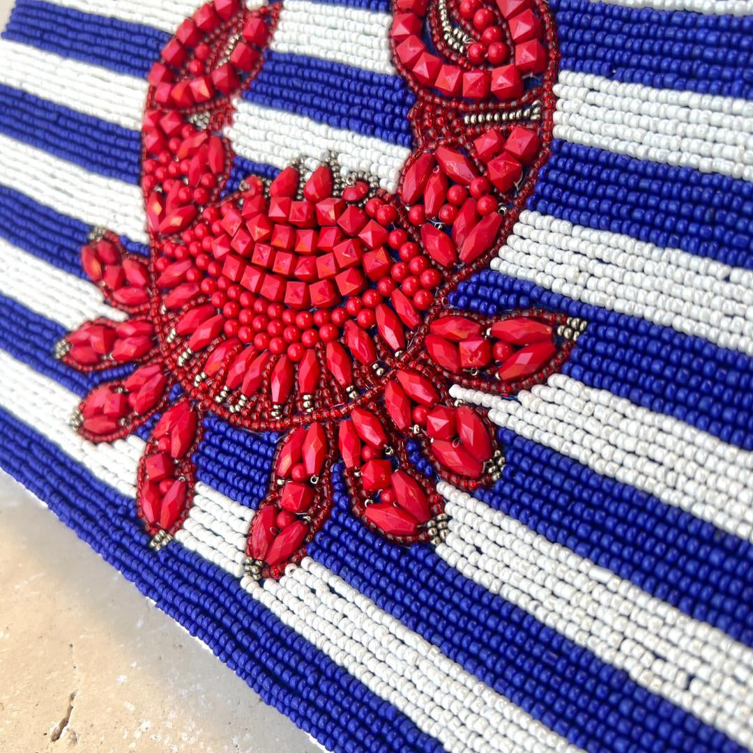 Crab Beaded Clutch