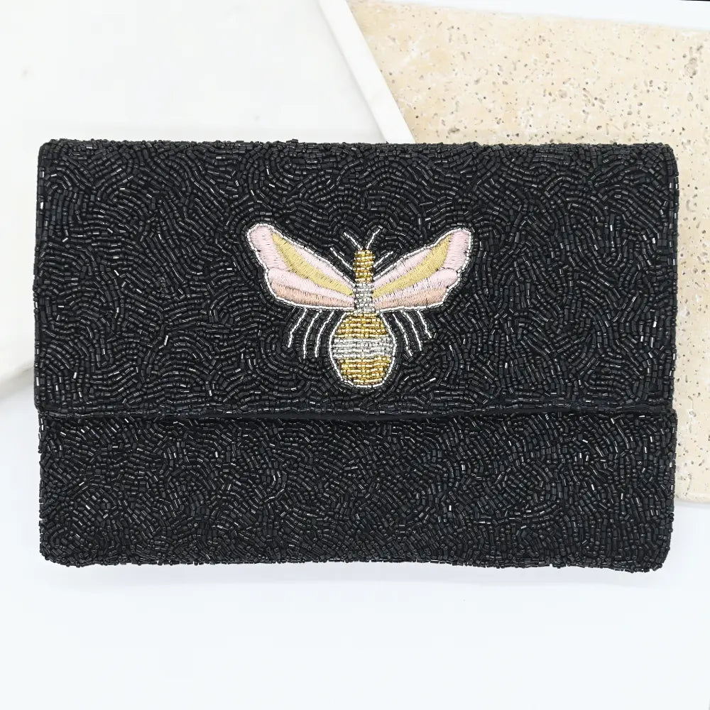 Bee Beaded Clutch
