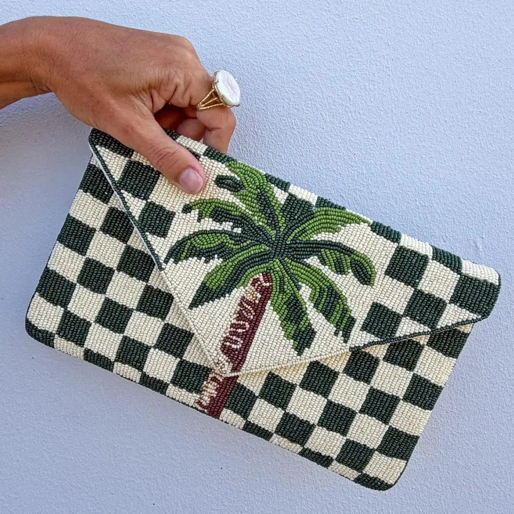 Checkerboard Palm Clutch