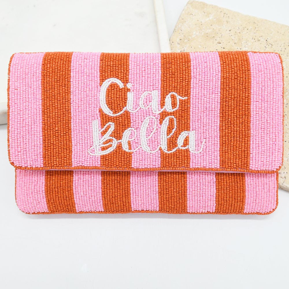 Ciao Bella beaded clutch
