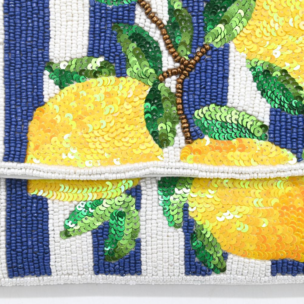 Limone Sorbet Beaded Clutch