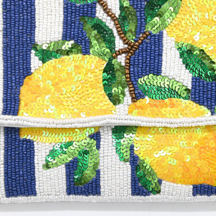 Limone Sorbet Beaded Clutch