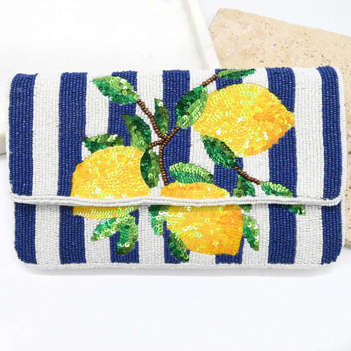 Limone Sorbet Beaded Clutch
