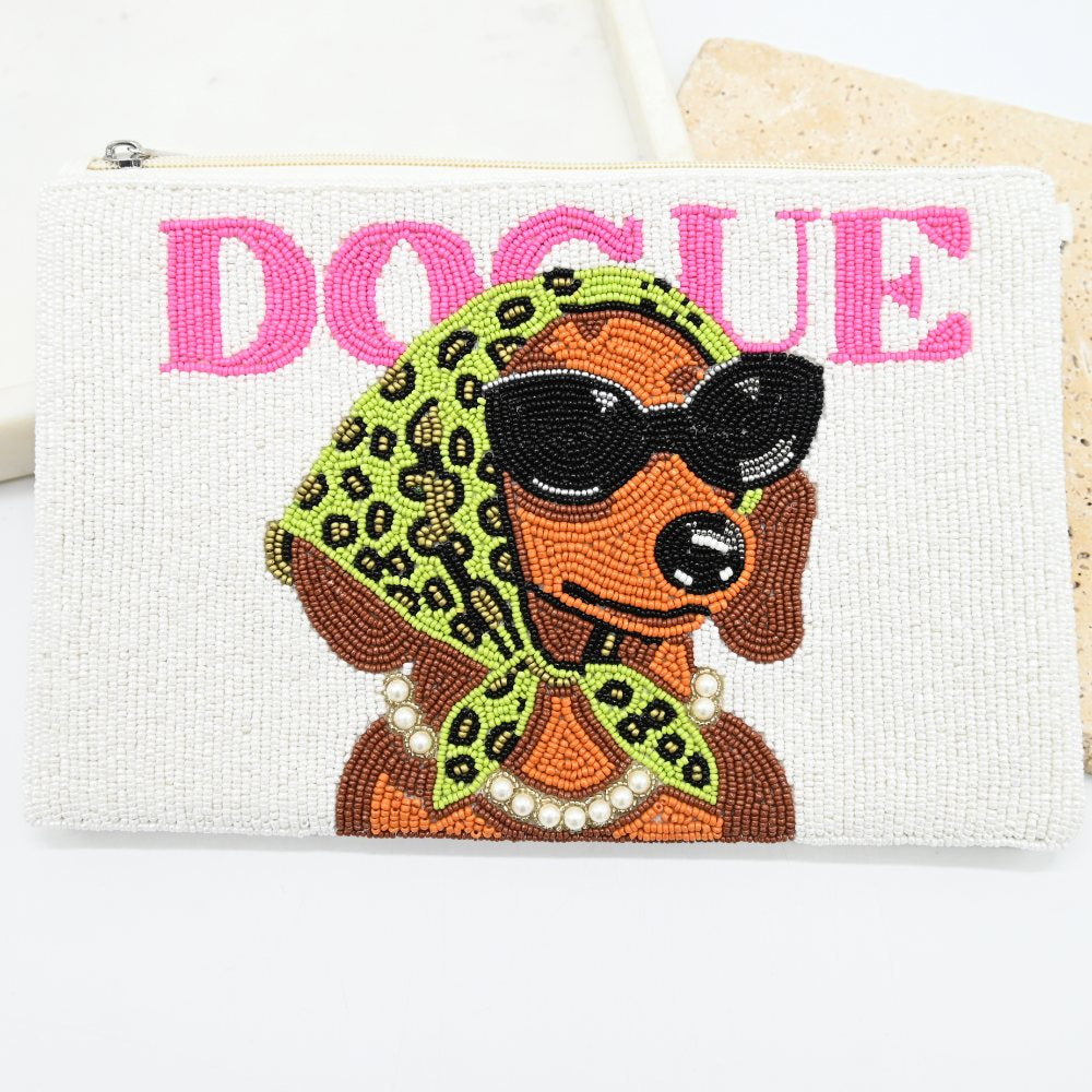Dogue Beaded Clutch