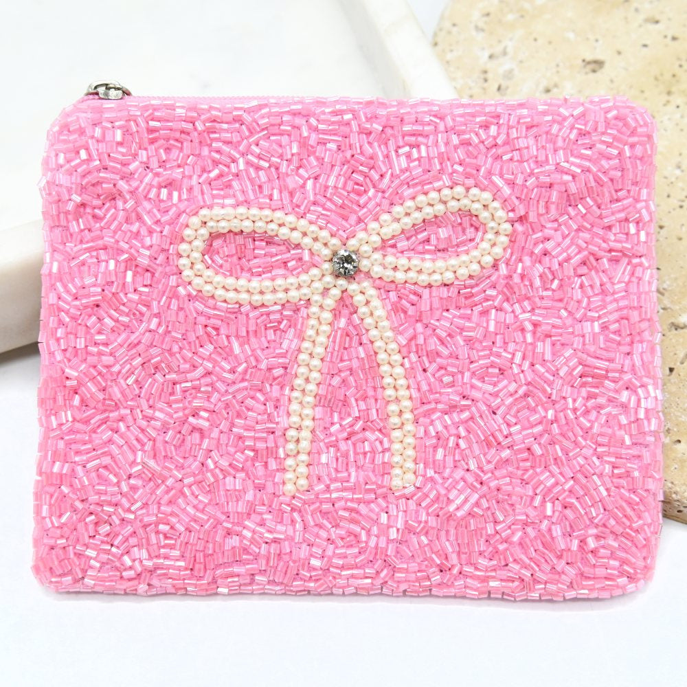 Betty Bow Beaded Pouch