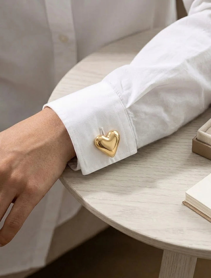 Gold Heart Button Cover
