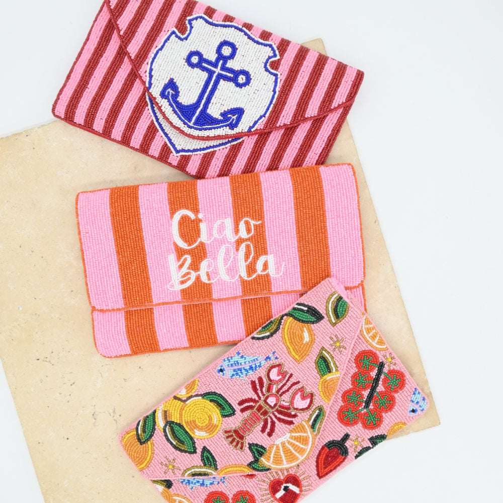 Ciao Bella beaded clutch