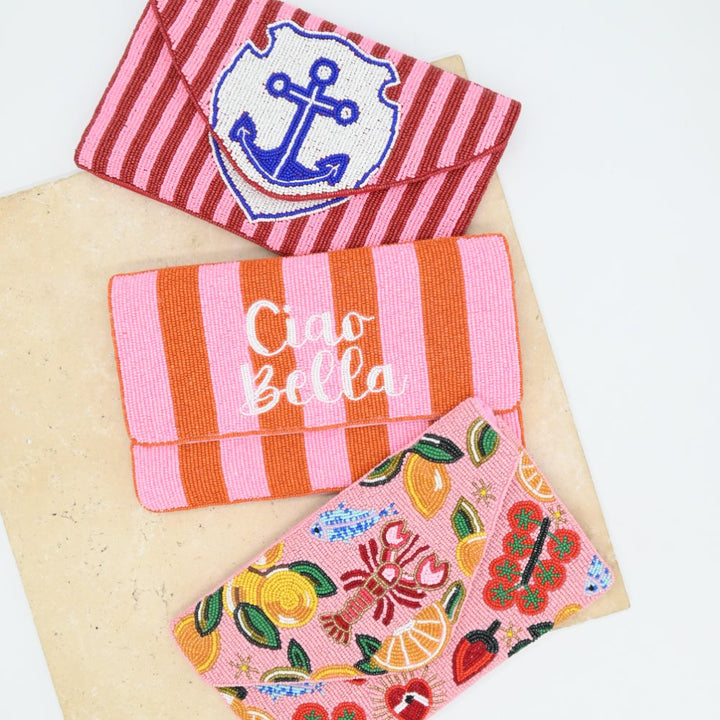 Ciao Bella beaded clutch