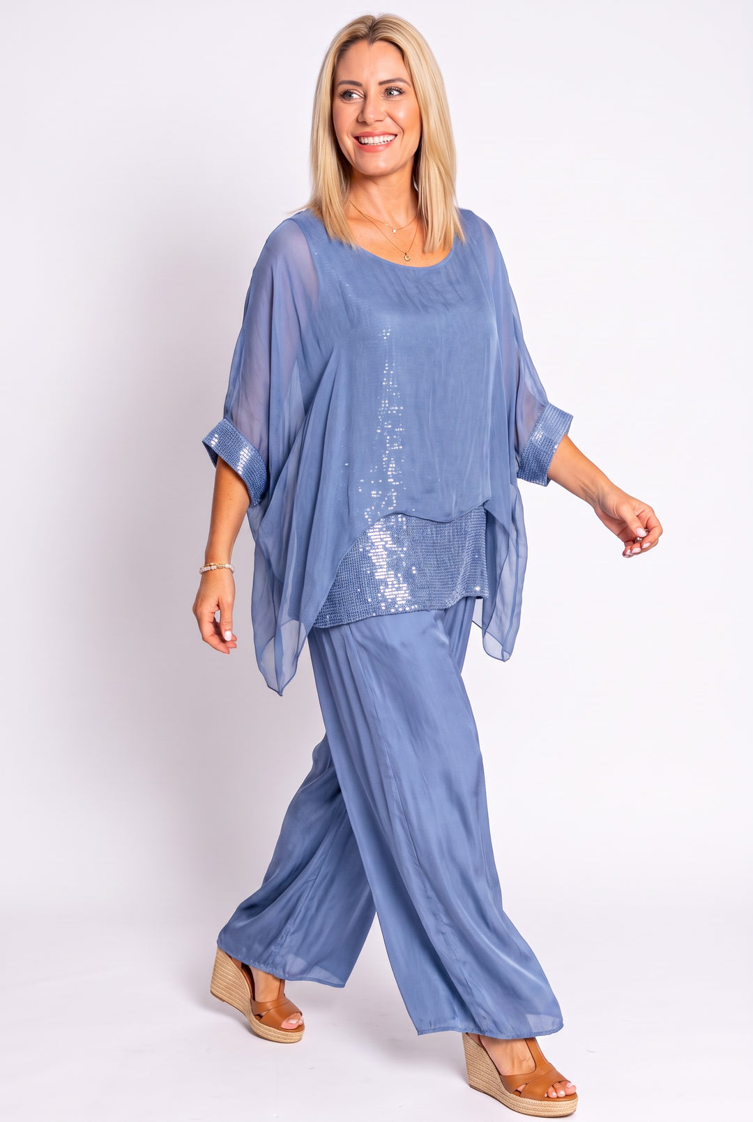 Elvira Top w Sequin Panel