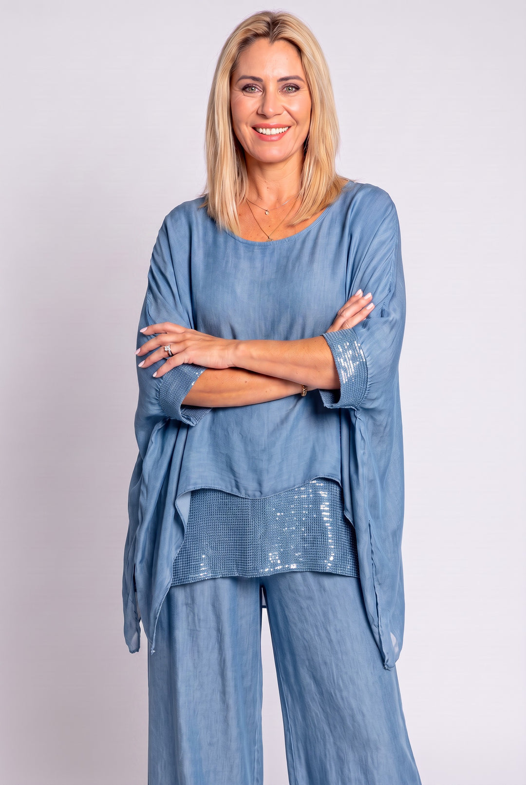 Elvira Top w Sequin Panel