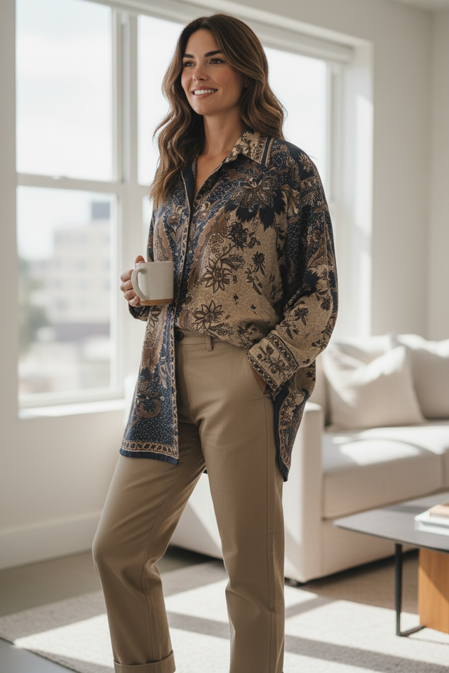 Abruzzo Silk Button through Shirt