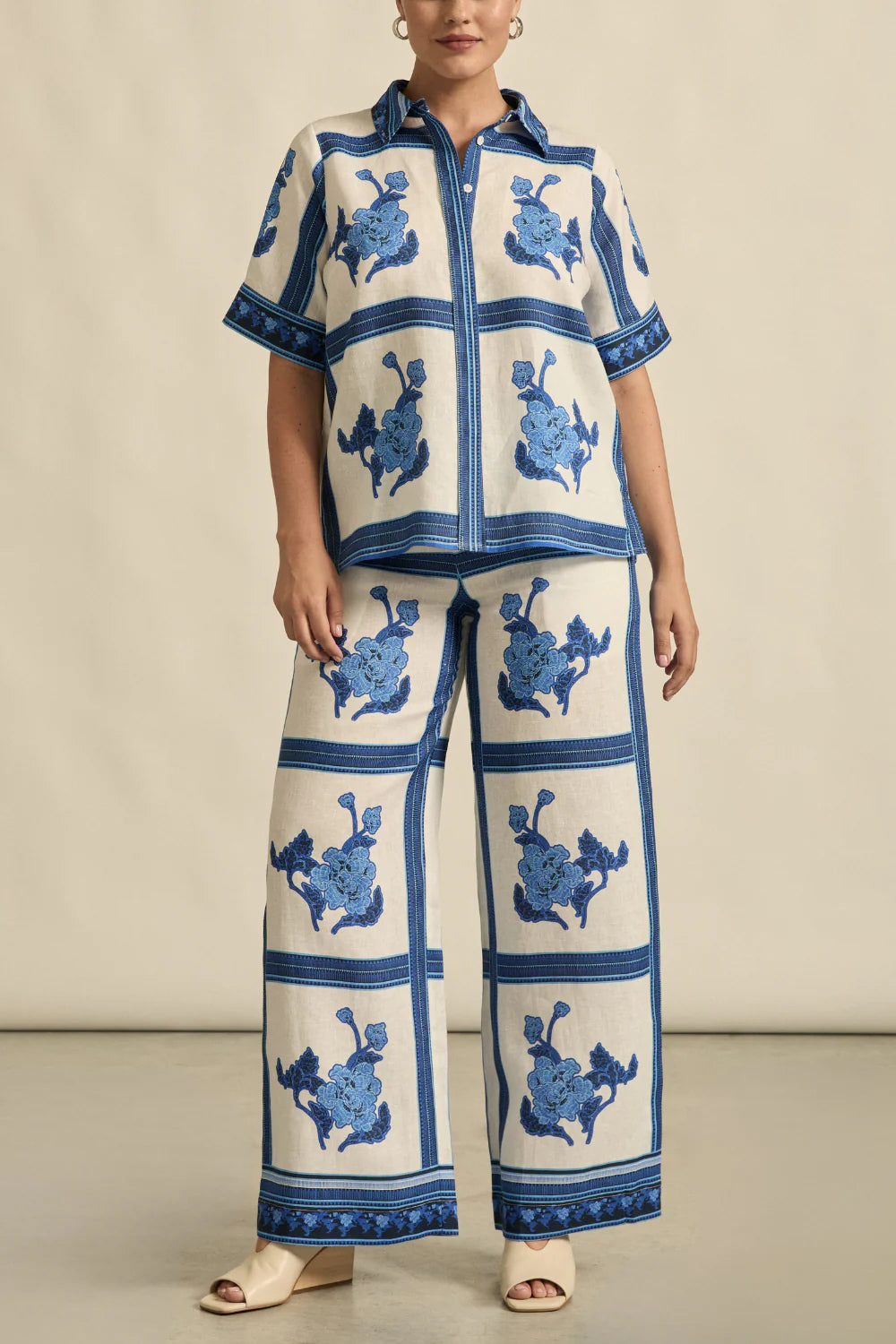 Gesture Pant - azure collage