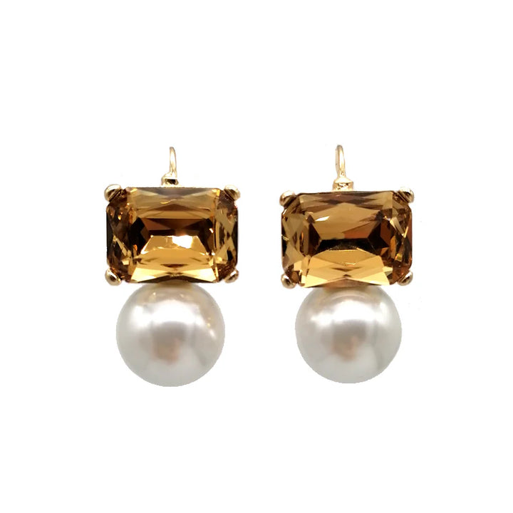 Maggie Crystal and Pearl Earrings