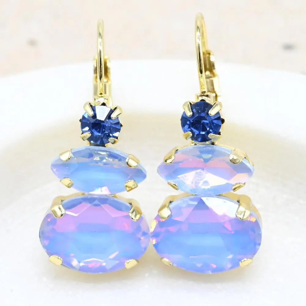 Oval Gem Drop earring