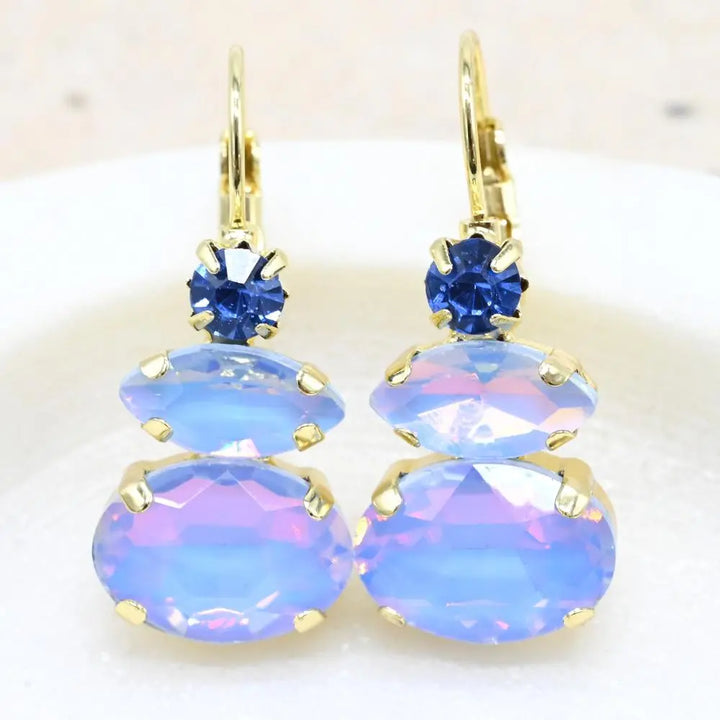 Oval Gem Drop earring