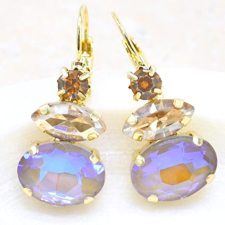 Oval Gem Drop earring
