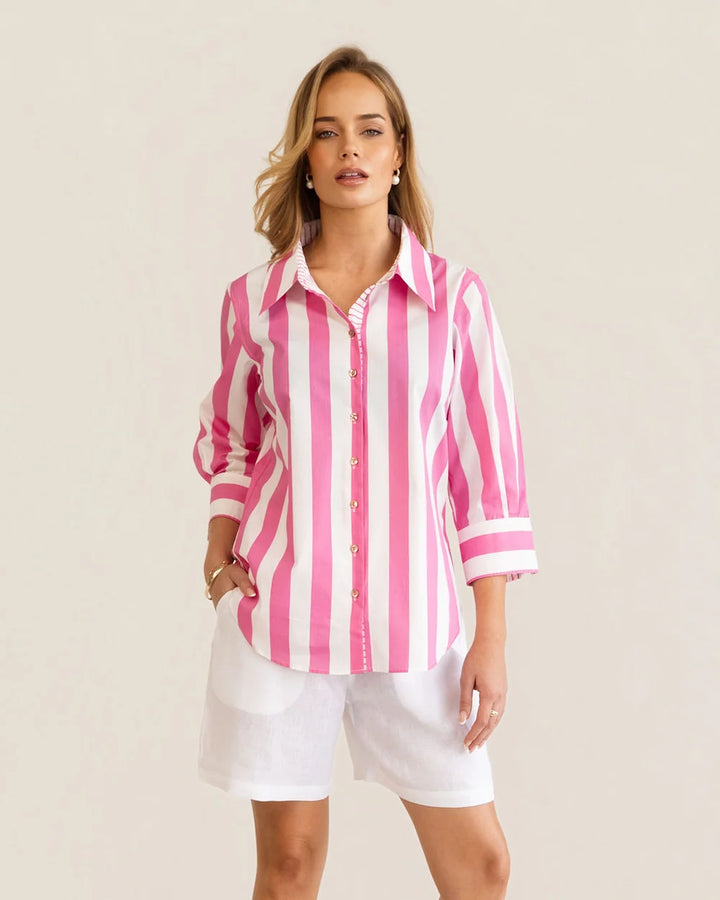 Pink Block Stripe Shirt