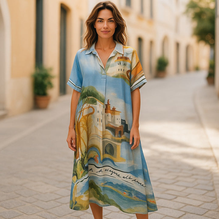 Maison Dress- Villa Print Silky