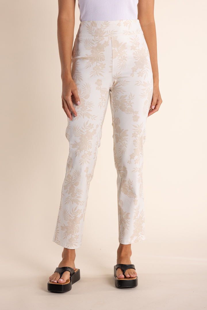 Leaf Print Pull on Pant